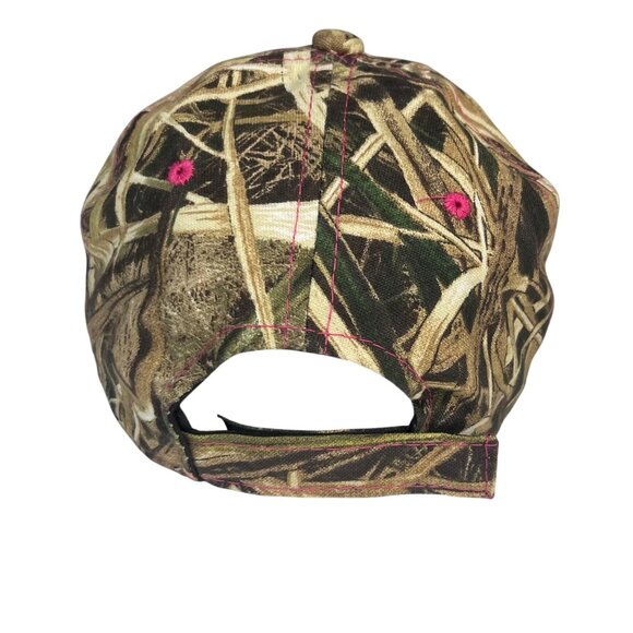 Signatures Camo Baseball Cap Womens Adjustable Strap Back Green Pink Hunting - Picture 4 of 7